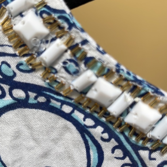 🔥LILLY PULITZER Sarah Tunic Dress with White Beads Embellishments - Size L - Picture 13 of 14